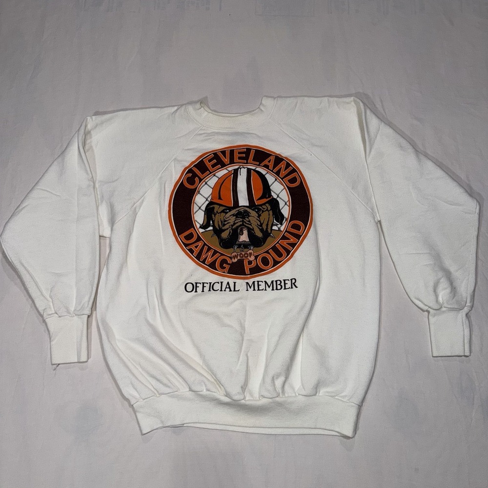 Vintage 1980s Cleveland Browns Crewneck Sweatshirt Men XL Dog Pound